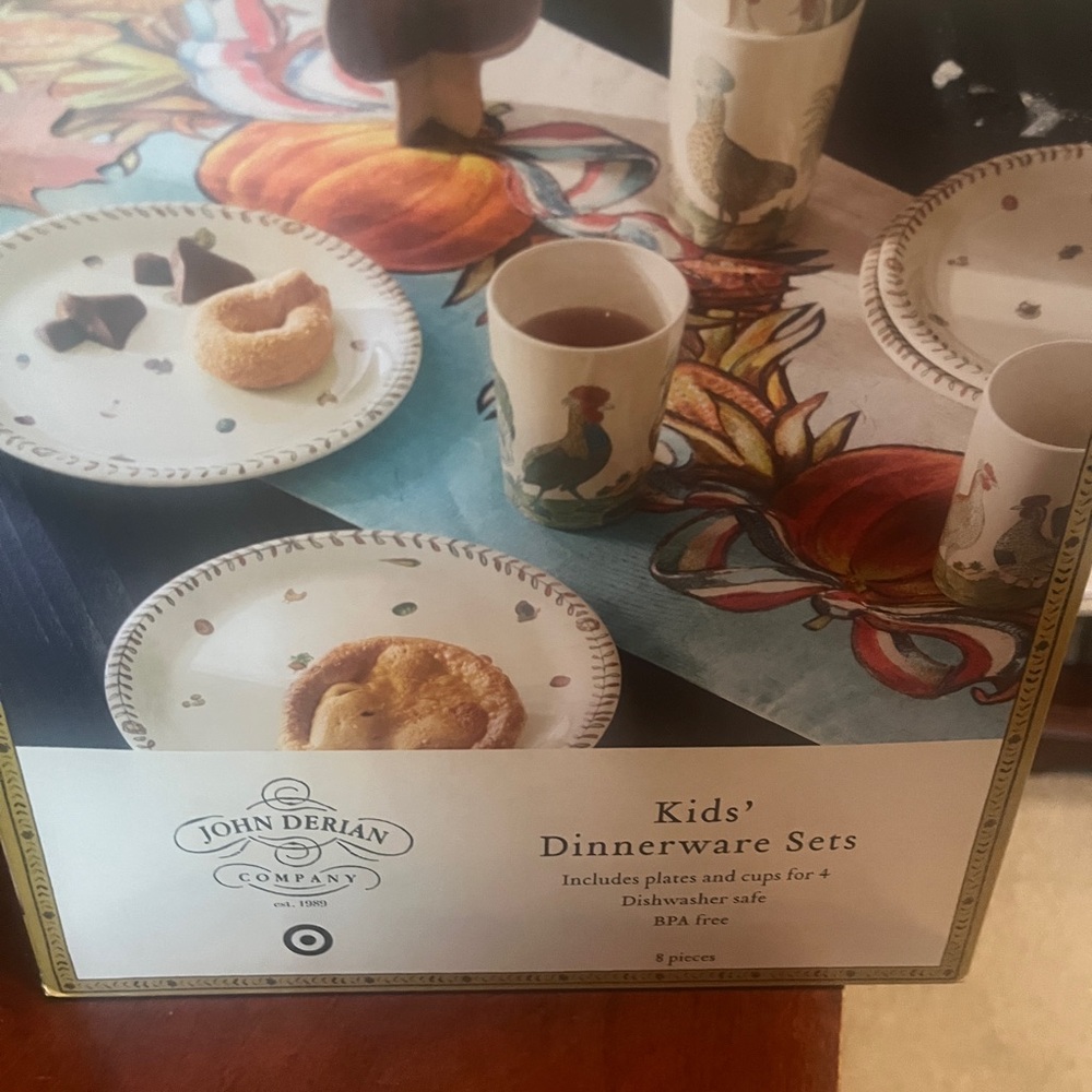 NIB John Derian Kids' Thanksgiving Dinnerware Set